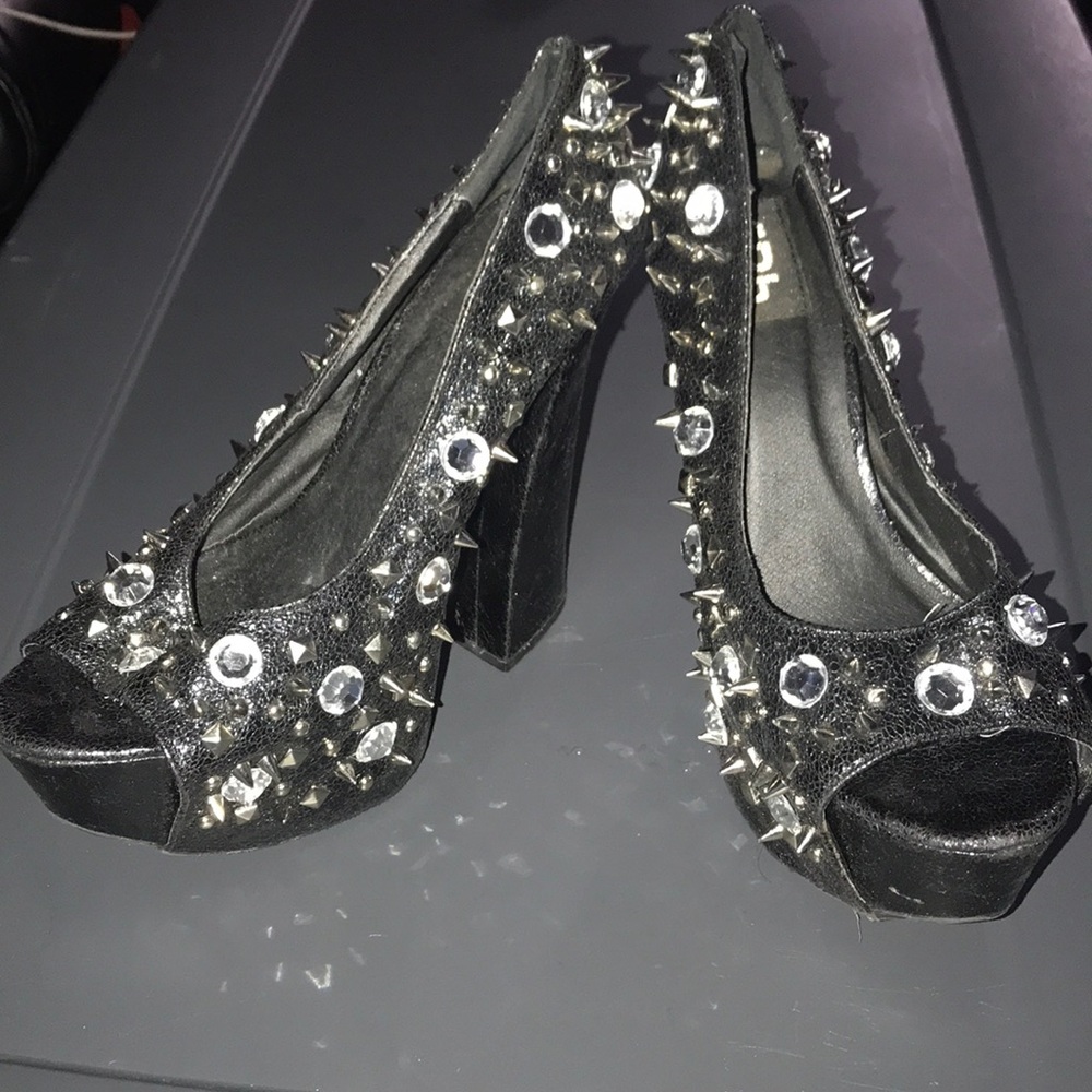 Black studded platform